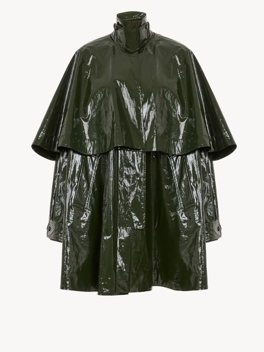 ✨ NWT CHLOE Oversized Long Parka In Shiny Cotton With Cape In Green
$5325